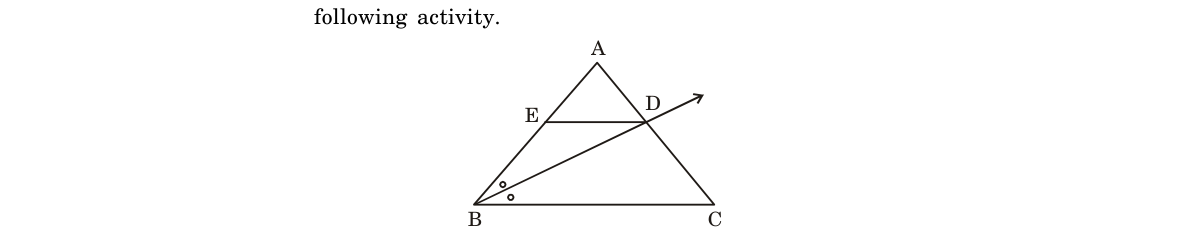 diagram for Prove a proportionality relation using the angle bisector property together with
