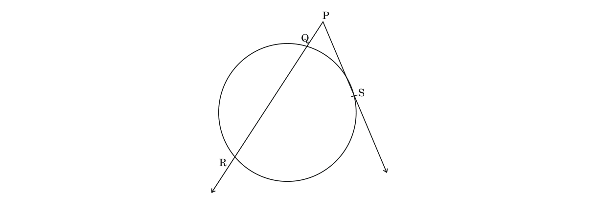 diagram for Find the tangent segment length from an external point using the tangent-secant 