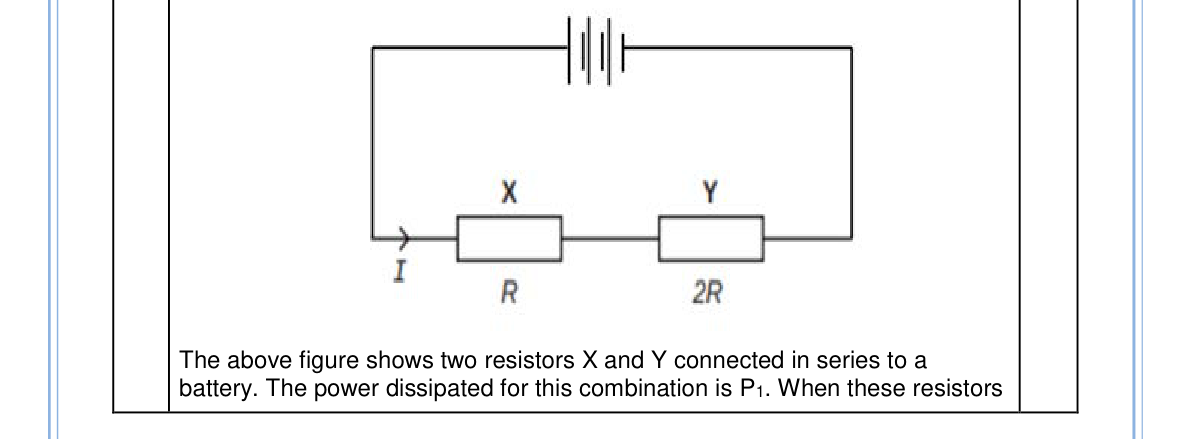 diagram for Ratio of resistance/power: series vs parallel