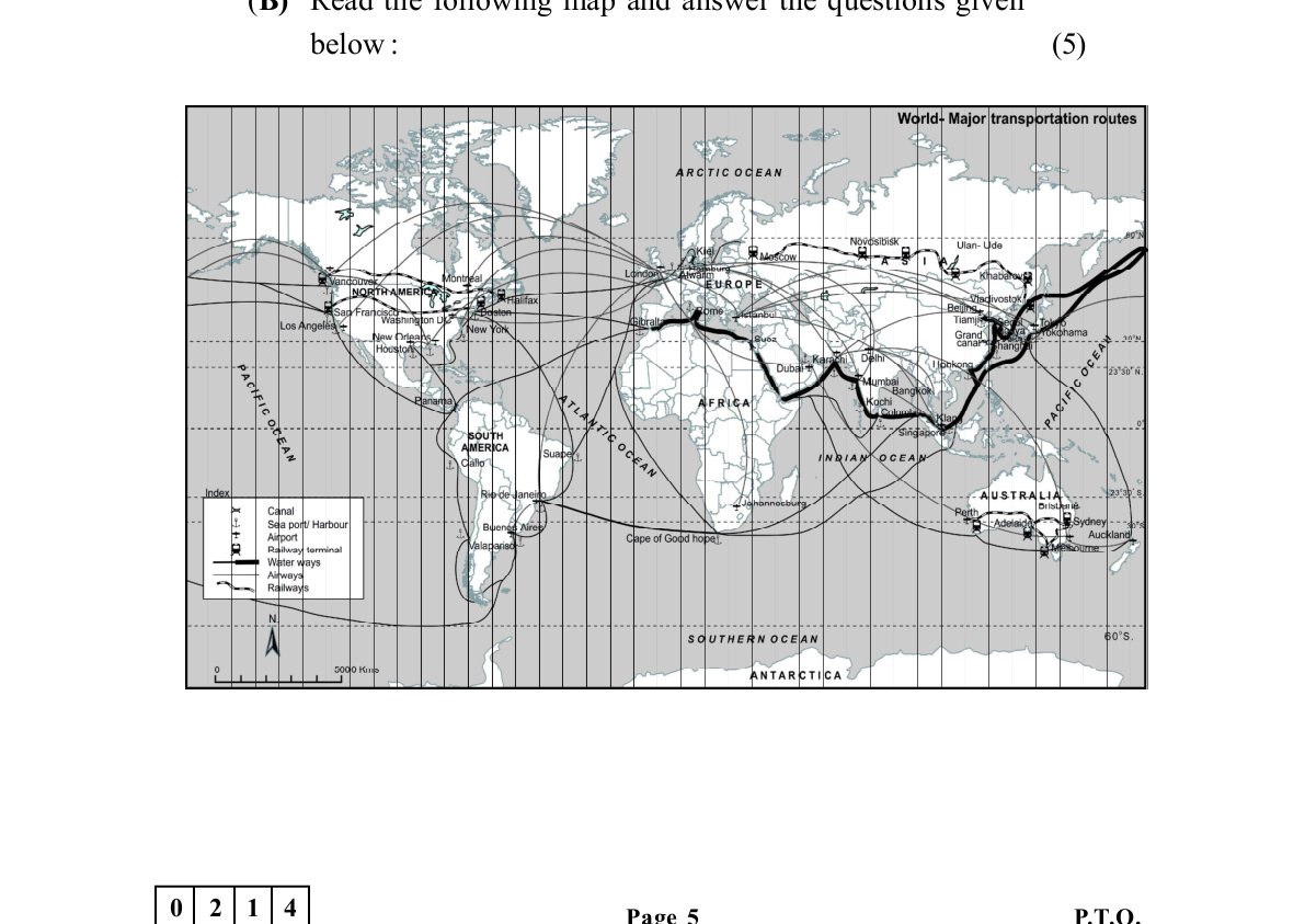 diagram for Read the world transport map and answer