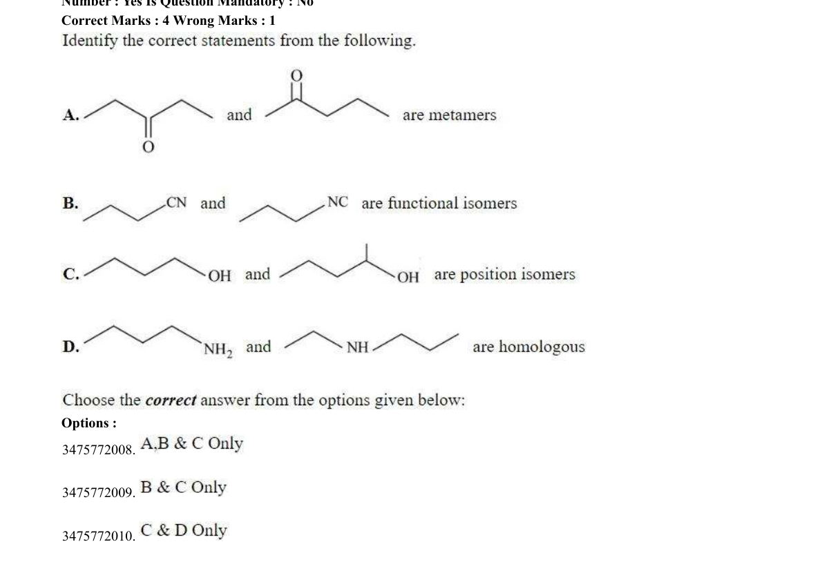 diagram for Isomerism types