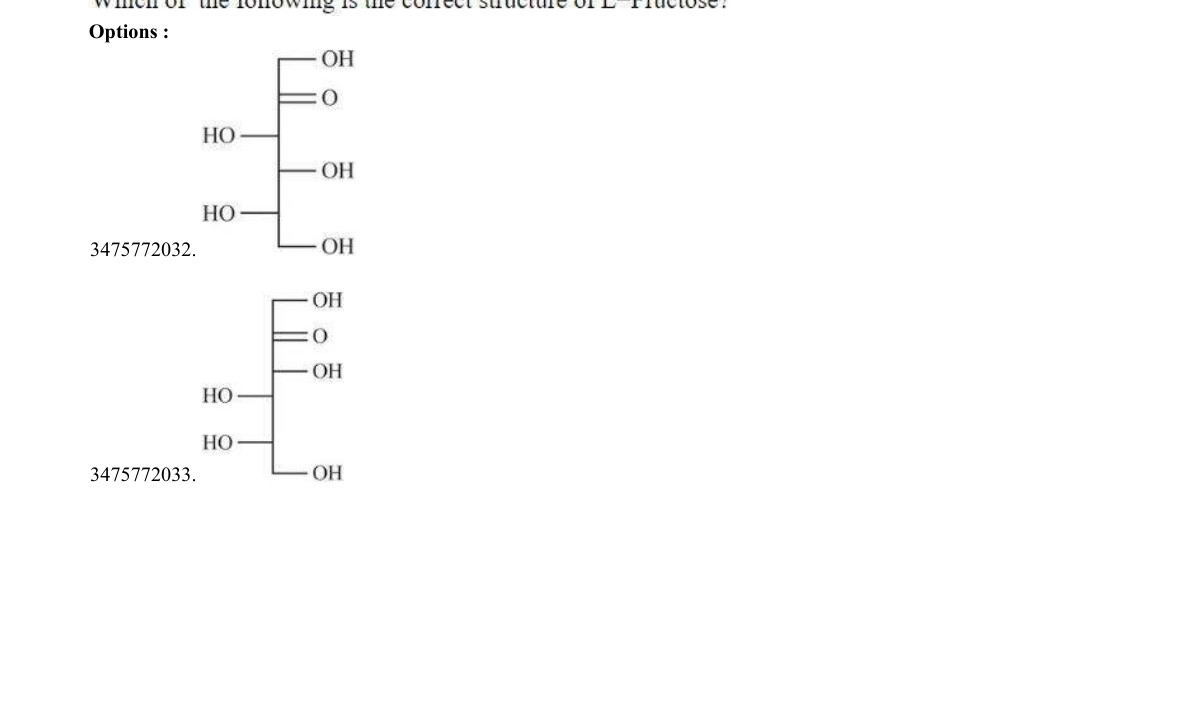 diagram for Identify correct sugar structure